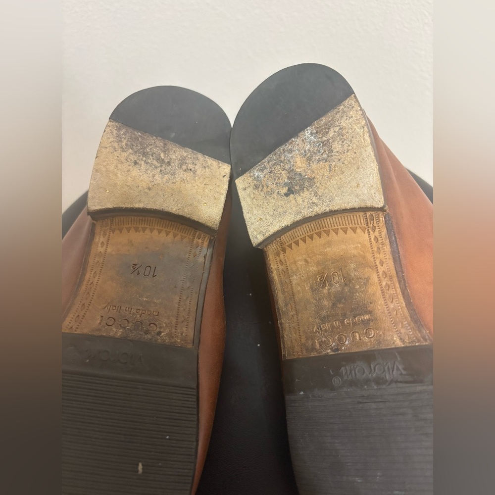 GUCCI 1953 Silver Horsebit Leather Loafer Brown Sz 10.5 $1000 Brixton Jordaan - Picture 4 of 15